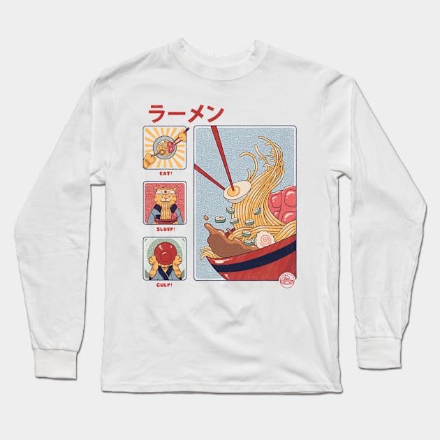 How To Eat Ramen Long Sleeve T-Shirt by Vincent Trinidad Art